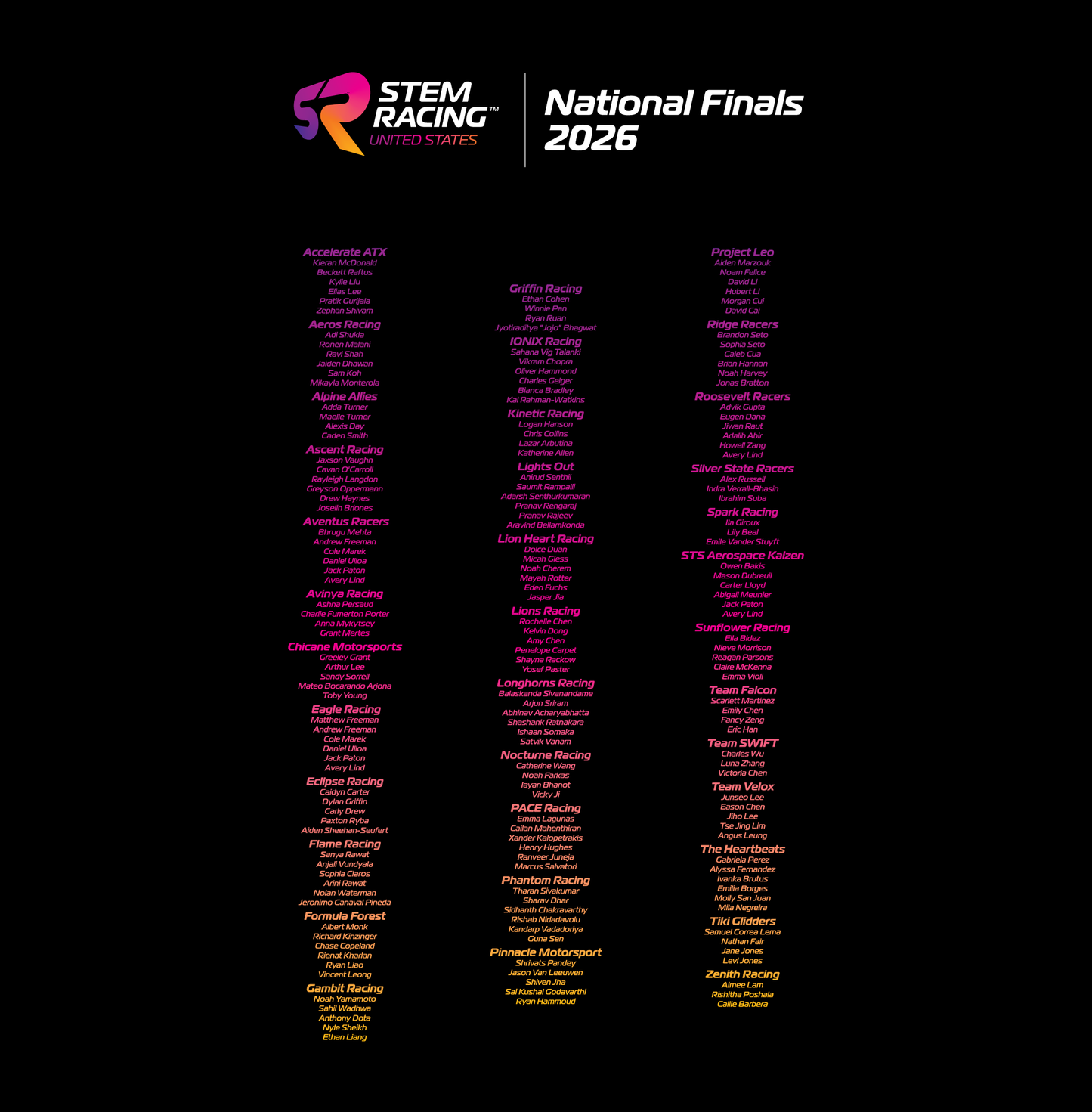 2026 STEM Racing USA National Finals Event T-Shirt